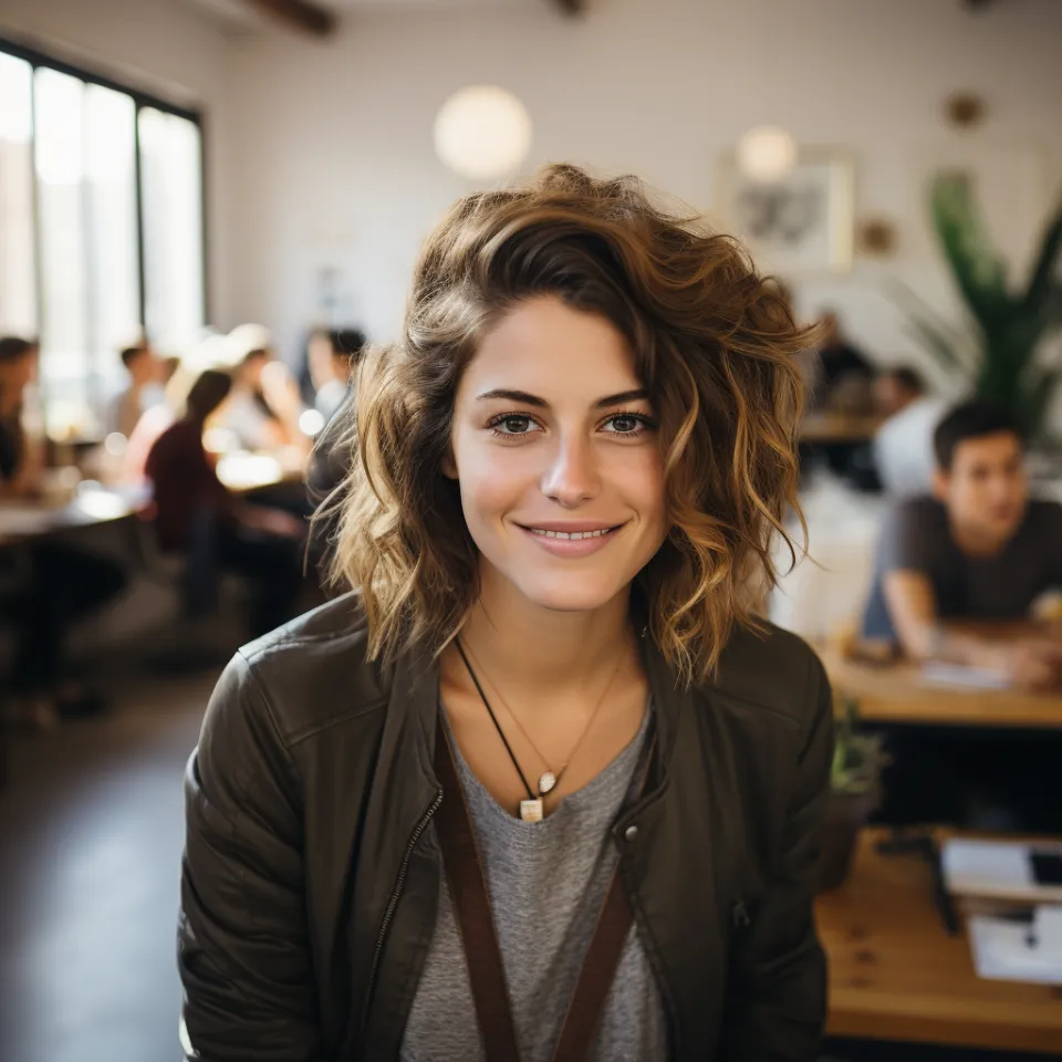 Cliente satisfeita no restaurante